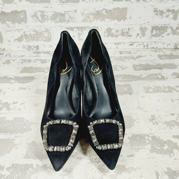 Sam Edelman Harriet Black Suede Pointed Toe Slip On Pumps D43 - Picture 3 of 13